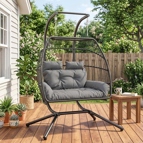 Rattan double hanging egg - double,