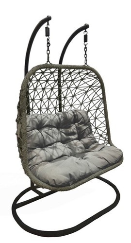 Grey double hanging egg chair - hanging,