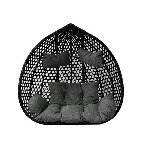 Double hanging egg chair - hanging, black