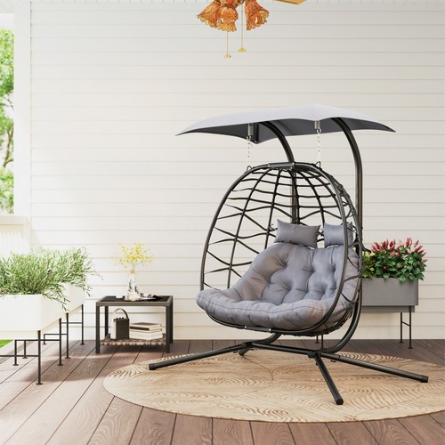 Rattan double hanging egg - double,